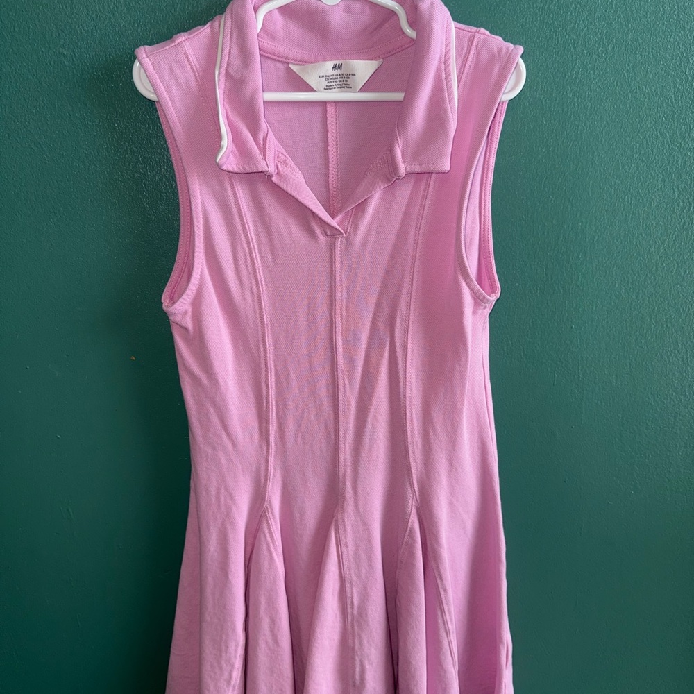 H&M Light Pink Collared Sleeveless Blouse